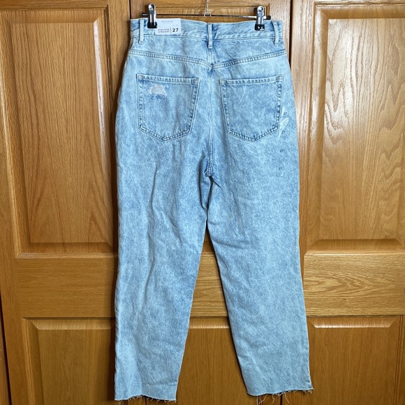 PacSun light wash distressed hi rise raw hem jeans button fly size 27 New - Picture 4 of 8